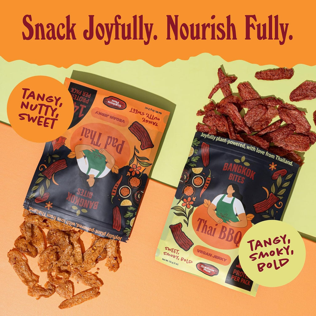 Bangkok Bites Vegan Jerky, Variety Pack